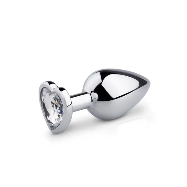 EasyToys aluminiumsplugg med hjertekrystall